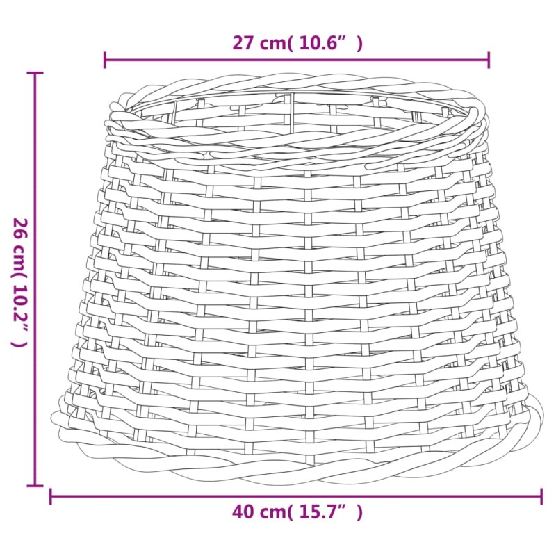 vidaXL Tienidlo na lampu biele Ø40x26 cm prútené