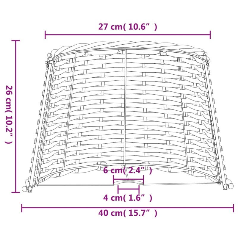 vidaXL Tienidlo na lampu biele Ø40x26 cm prútené