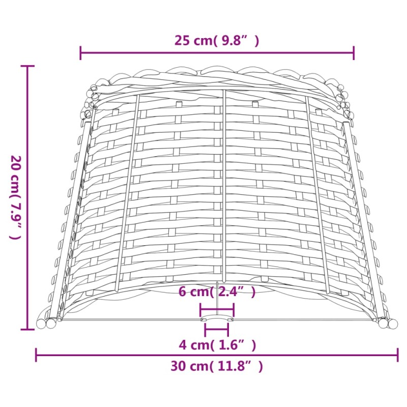 vidaXL Tienidlo na lampu hnedé Ø30x20 cm prútené