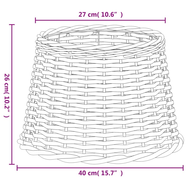 vidaXL Tienidlo na lampu hnedé Ø40x26 cm prútené