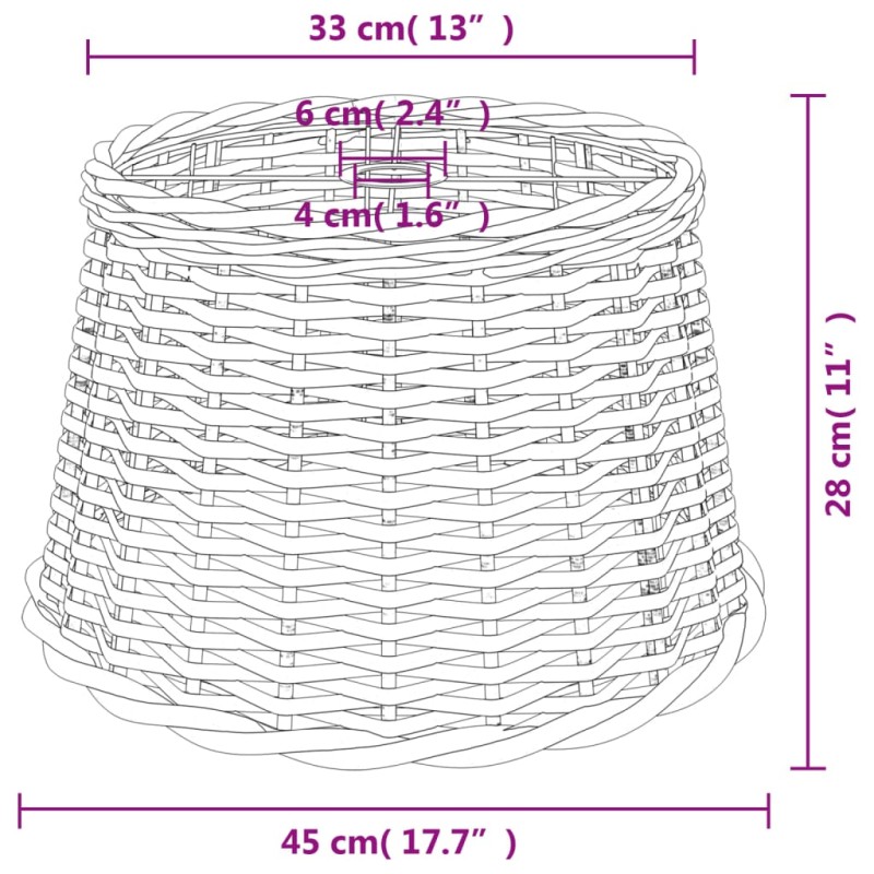 vidaXL Tienidlo na stropnú lampu biele Ø45x28 cm prútené