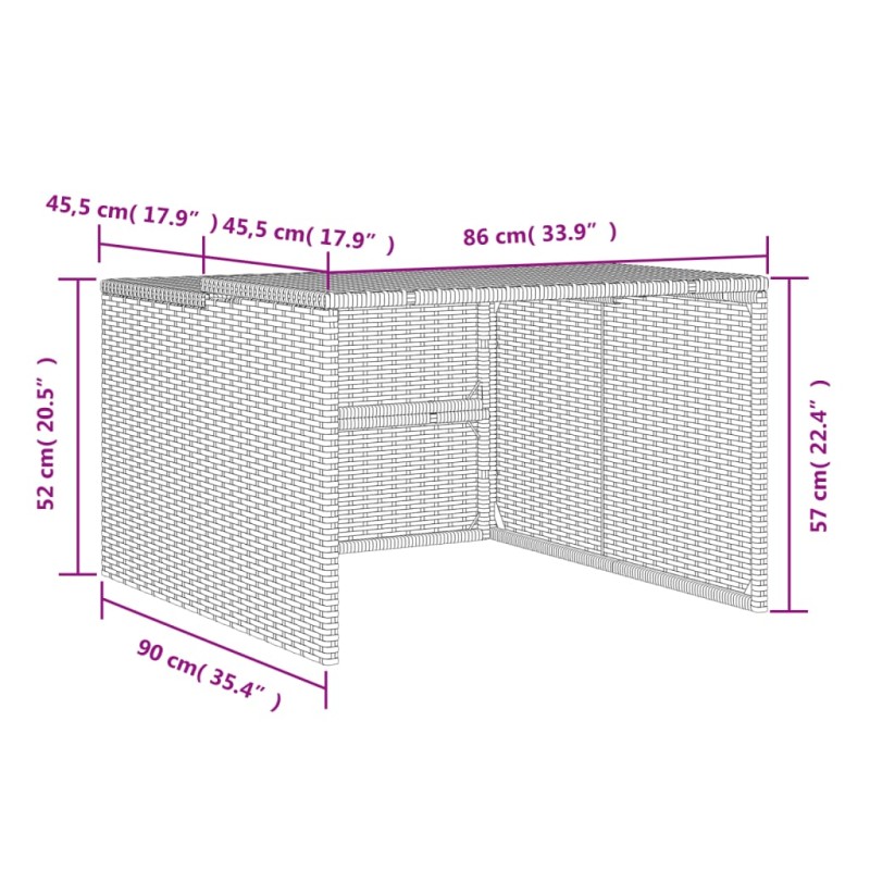 vidaXL Garáž na robotickú kosačku béžová 86x90x52/57 cm polyrattan