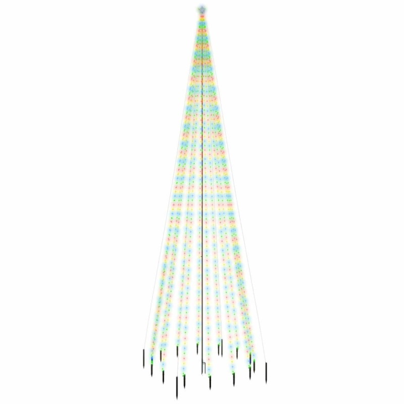 vidaXL Vianočný stromček s hrotom 1134 rôznofarebných LED 800 cm