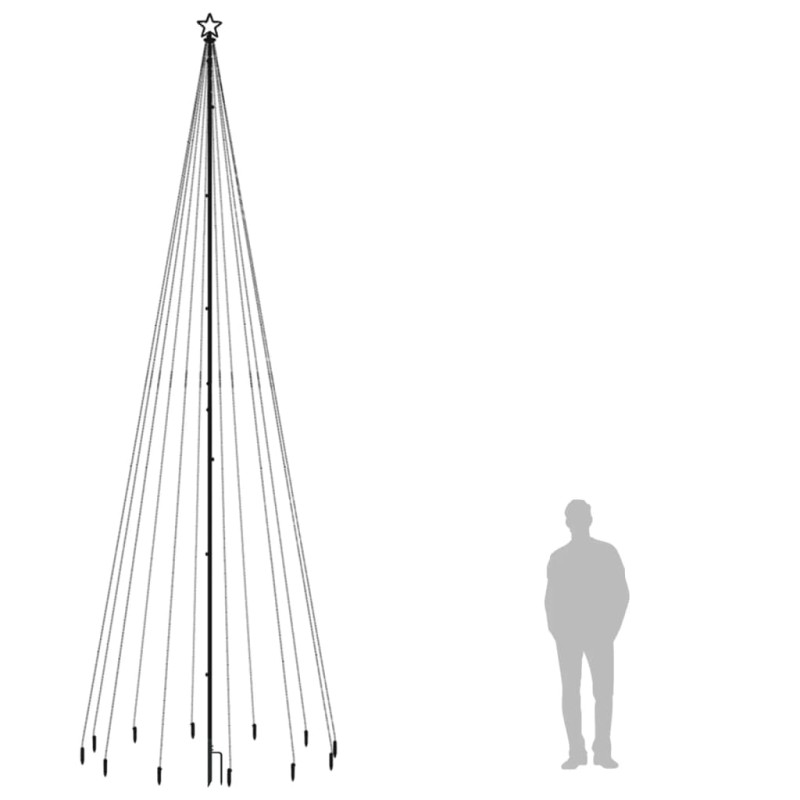 vidaXL Vianočný stromček so špicom 732 teplých bielych LED 500 cm