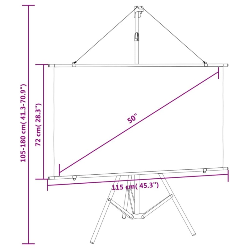 vidaXL Projekčné plátno so statívom 50" 16:9