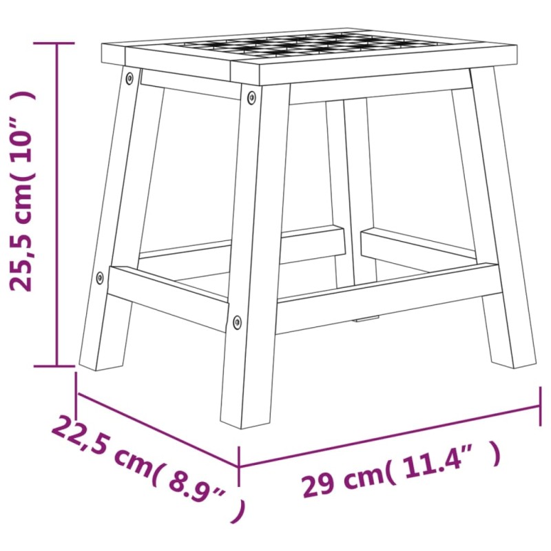 vidaXL Stolička 29x22,5x25,5 cm masívne orechové drevo