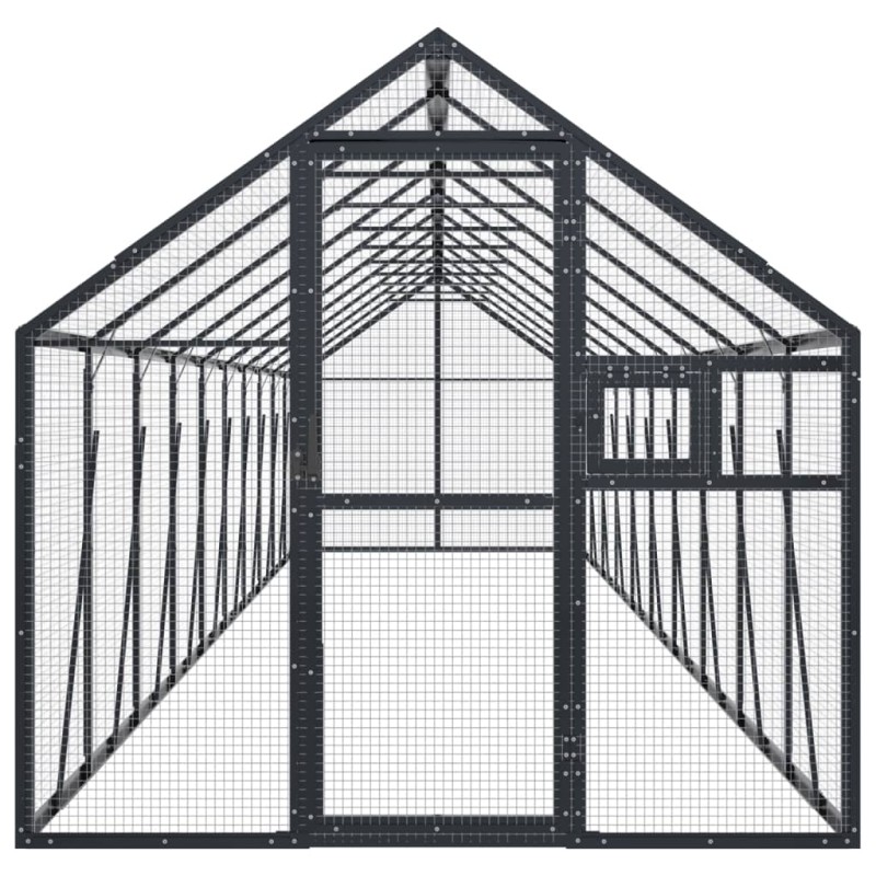 vidaXL Voliéra antracitová 1,79x10x1,85 m hliník