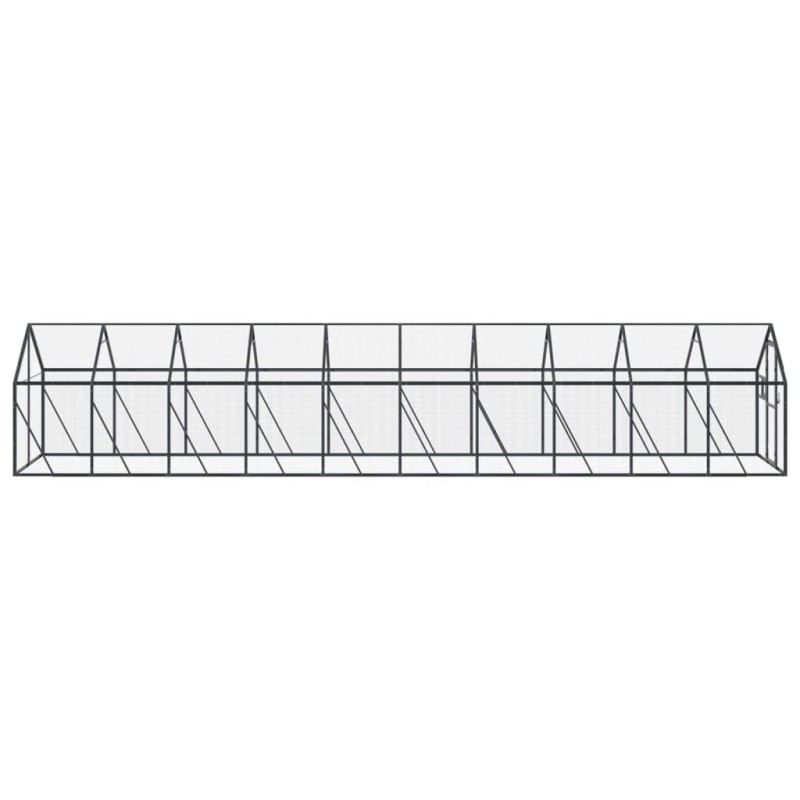 vidaXL Voliéra antracitová 1,79x10x1,85 m hliník