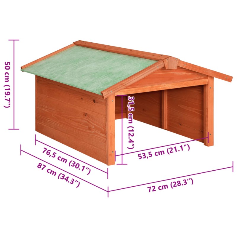 vidaXL Garáž na robotickú kosačku 72x87x50 cm jedľový masív