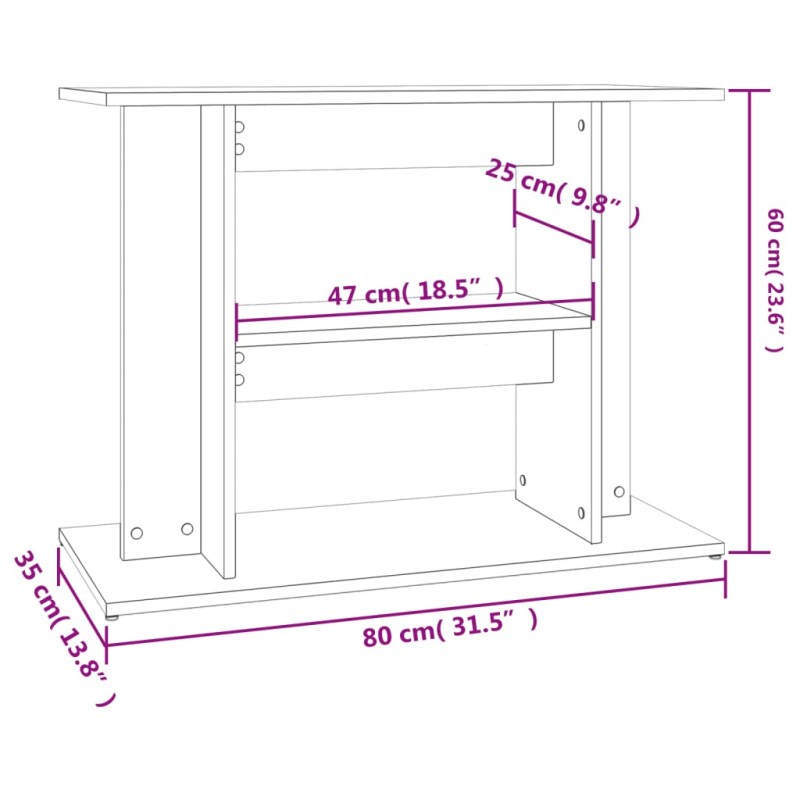 vidaXL Stojan na akvárium biely 80x35x60 cm kompozitné drevo