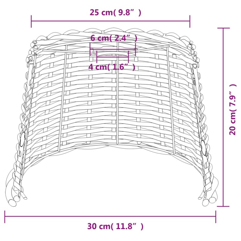 vidaXL Tienidlo na stropnú lampu hnedé Ø30x20 cm prútené