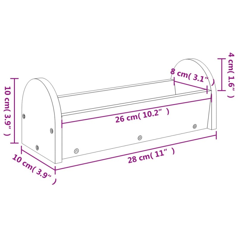 vidaXL Kŕmidlo na seno pre králiky 28x10x10 cm jedľový masív