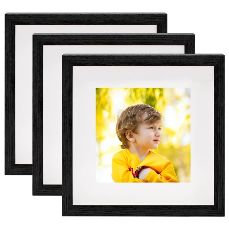 vidaXL 3D fotorámiky 3 ks čierne 23x23 cm na 13x13 cm obrázok