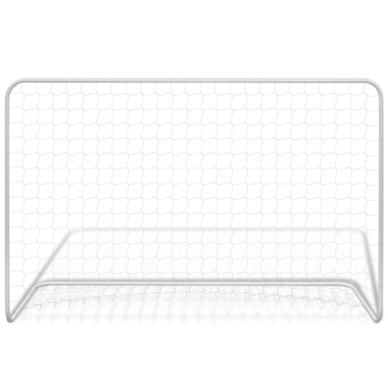 vidaXL Futbalová bránka so sieťou 182x61x122 cm oceľová biela