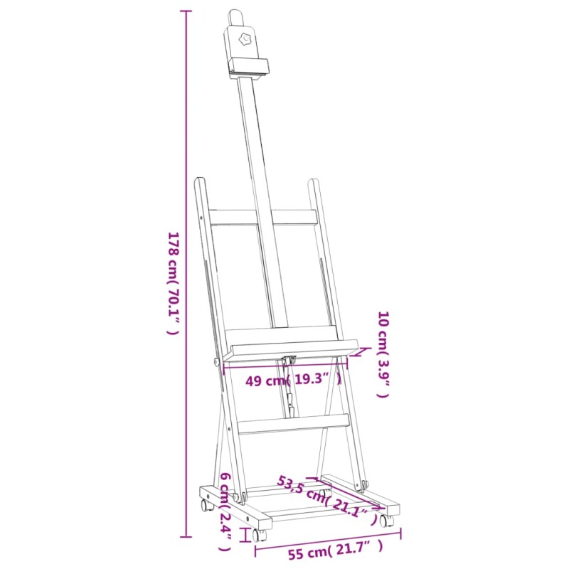 vidaXL Stojan 55x53,5x178 cm masívny buk