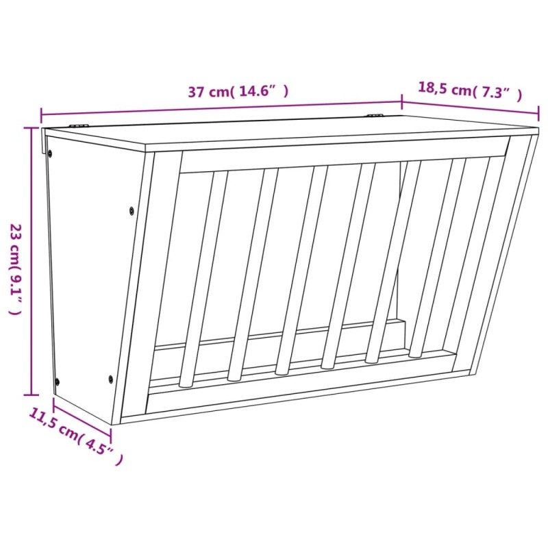 vidaXL Kŕmidlo na seno pre králiky 37x18,5x23 cm jedľový masív