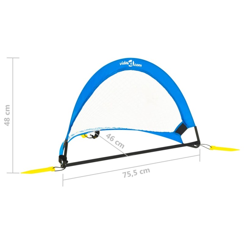 vidaXL Detské futbalové bránky 2 ks s úložným vakom 75,5x46x48 cm