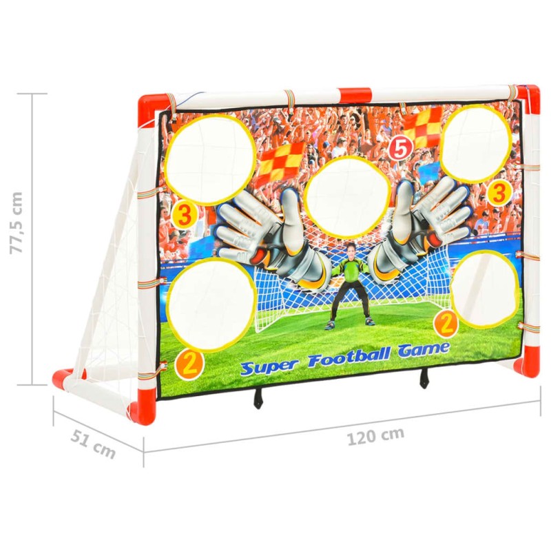 vidaXL Sada detských futbalových bránok so stenou 120x51x77,5 cm