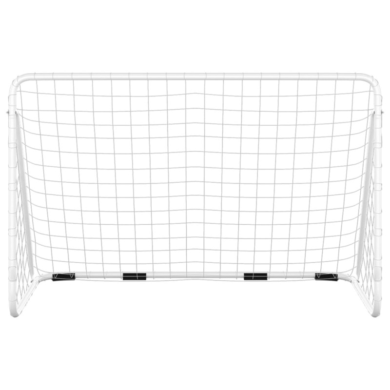 vidaXL Futbalová bránka so sieťou 180x90x120 cm oceľová biela